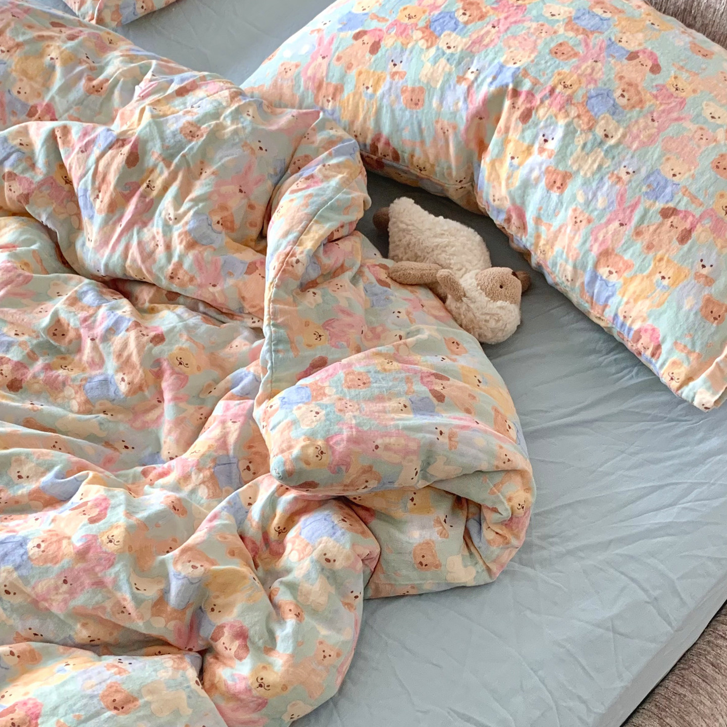 ins风a类卡通全棉双层纱床上四件套1.5m1.8米纯棉学生宿舍三件套