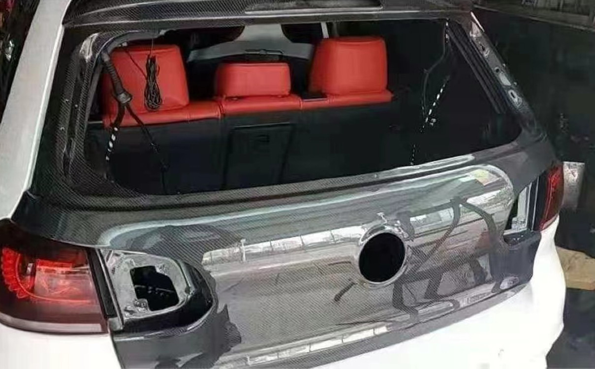 适用于10-13高尔夫6 GTI R20碳纤维尾盖MK6改装尾门行李箱盖包围