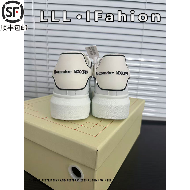 网红爆款麦坤小白鞋女2025秋冬季真皮情侣鞋运动休闲增高厚底男鞋