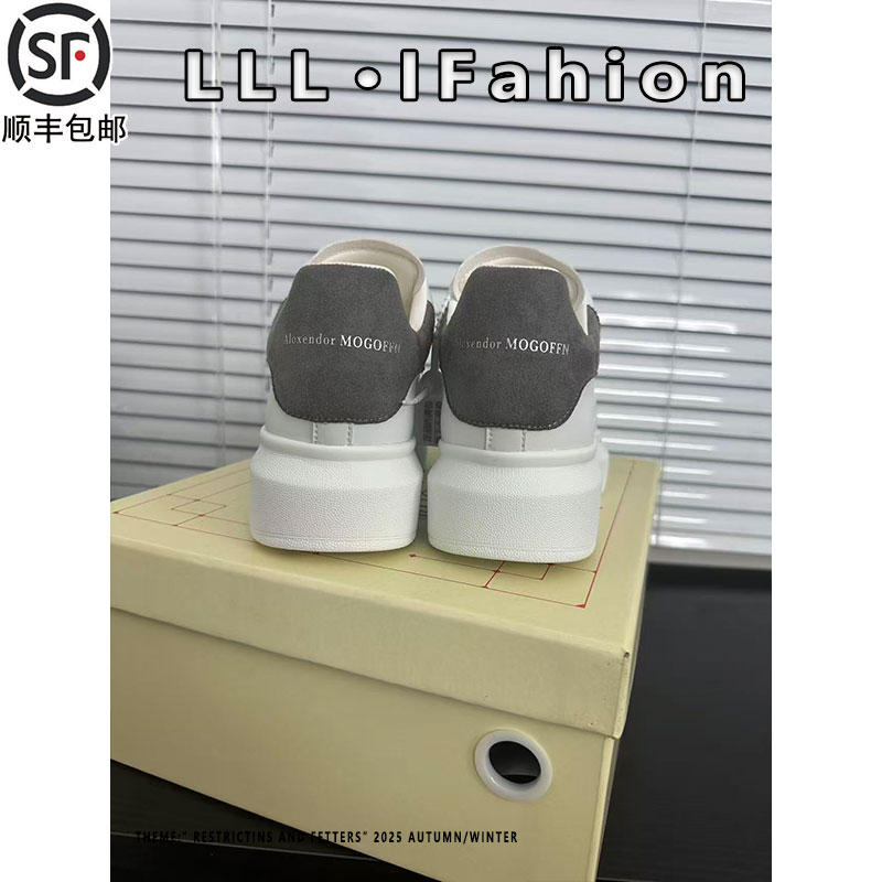 网红爆款麦坤小白鞋女2025秋冬季增高运动情侣鞋休闲厚底真皮男鞋