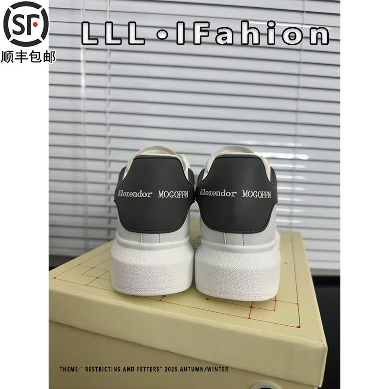 网红爆款麦坤小白鞋女2025秋冬季运动休闲增高厚底男鞋真皮情侣鞋