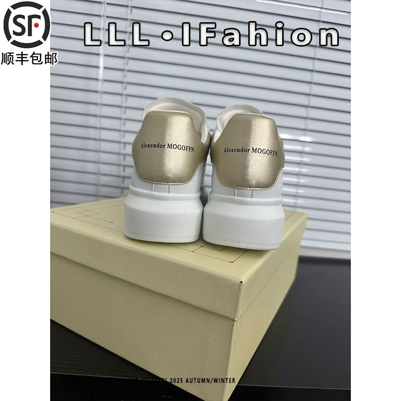 麦坤小白鞋女2025秋冬季网红真皮厚底爆款运动休闲男鞋增高情侣鞋