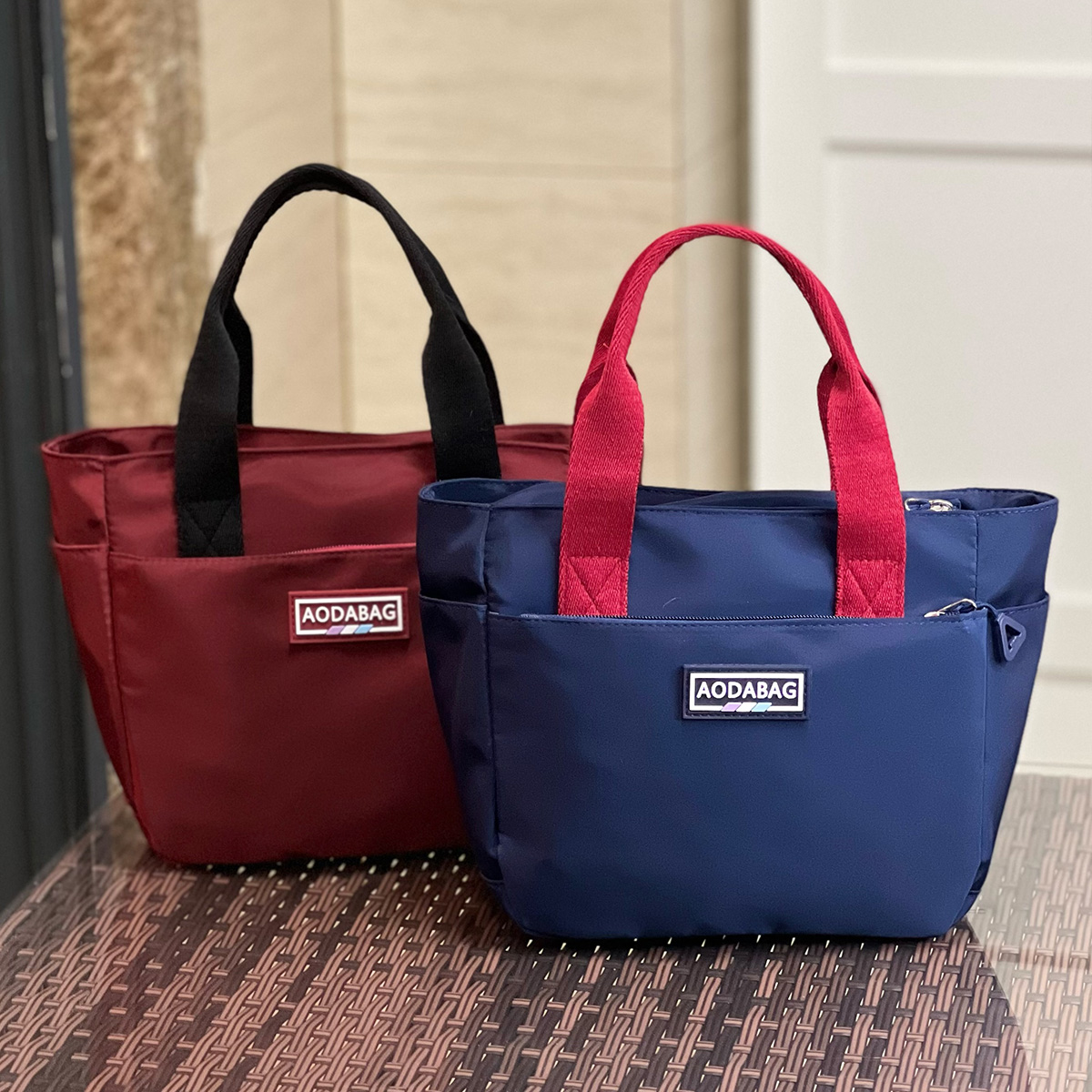 颜色多便当包都市阿布纯色马卡龙