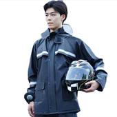 雨衣外套男衣全胶针织布雨衣裤 防暴雨半身男女单件劳保短款 雨披