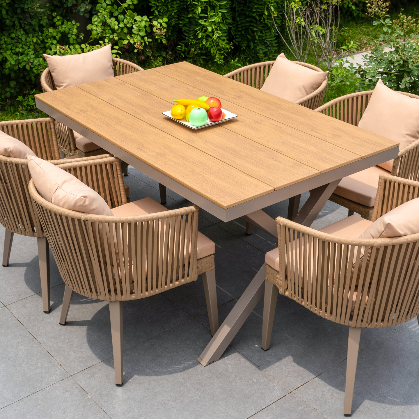 户外塑木桌椅组合防水防晒