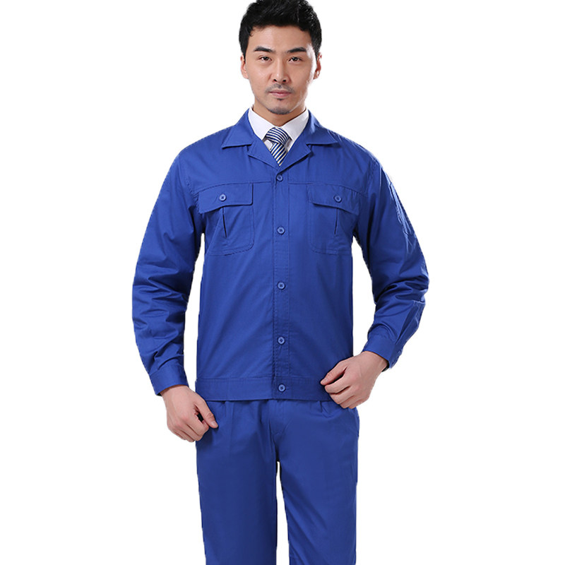 薄款纯棉工作服夏季长袖机修工作服套装男全棉汽修工程服短工厂服