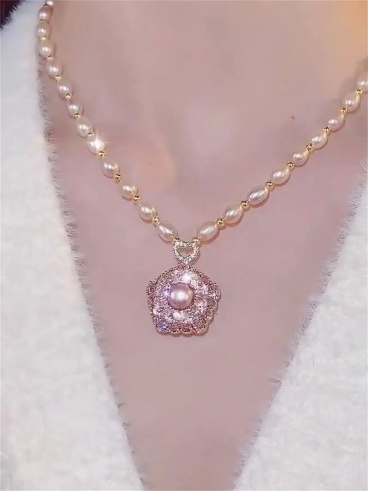 气质时尚淡水珍珠项链女轻奢小众设计感2024年新款爆款大气锁骨链