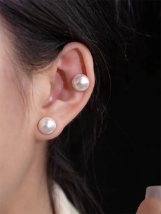 时尚磁吸珍珠耳夹无耳洞2024年新款潮轻奢高级感个性耳环独特耳钉