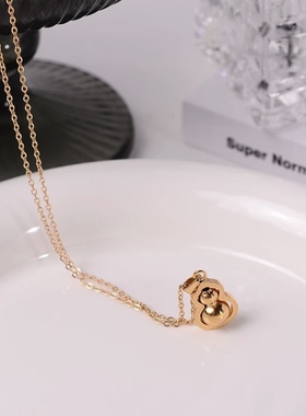 韩版气质百搭葫芦项链小众设计感2024年新款潮个性锁骨链网红吊坠