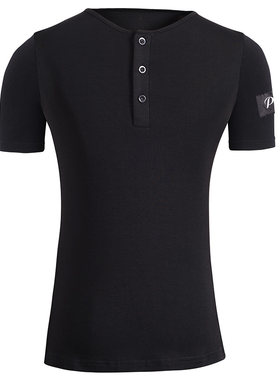 摩登舞拉丁舞短袖T恤三粒扣两侧开叉训练服练功服弹力木代尔棉