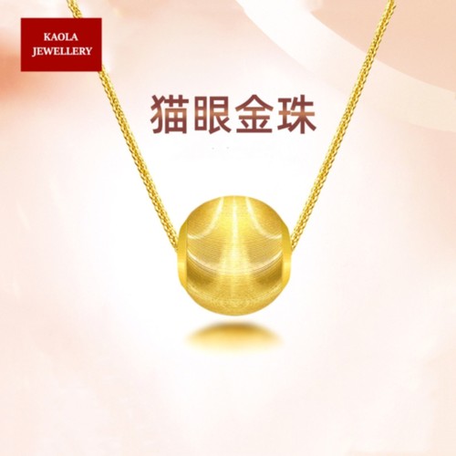 路路通18K金转运珠纯银