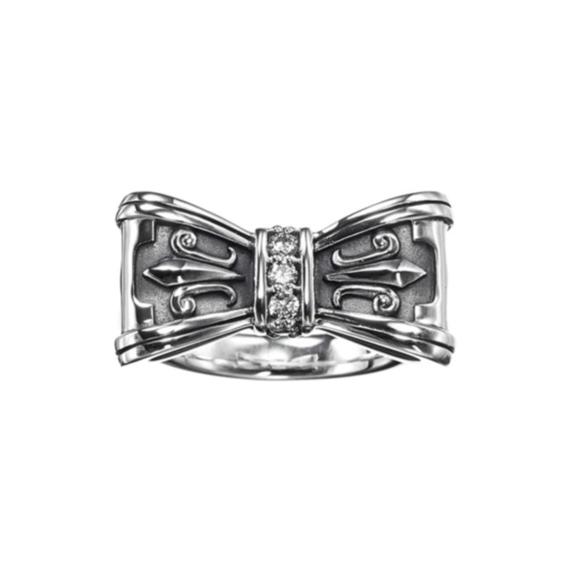 日本Jusnti Dsavi PROMISE誓言蝴蝶结戒指复古皇冠指环男女情侣款