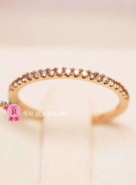 RΙΝGΙSΜ系列排钻戒指 女18.K玫瑰金镶钻指环纯银小众时尚个性