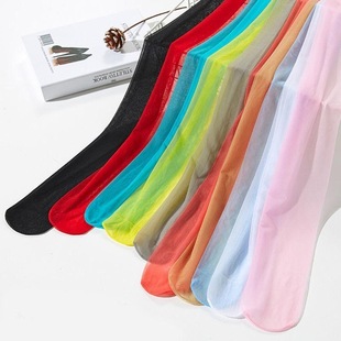 5D超薄糖果色丝袜彩色包芯丝打底裤 袜踩脚袜 120D天鹅绒连裤
