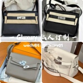 G.Luxury纯手工蜡线缝 凯莉包messenger邮差包25 evercolor小牛皮