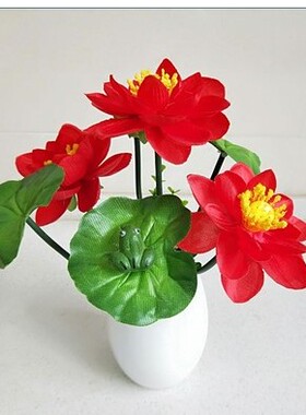 包邮仿真荷花莲花家居供佛专用 客厅装饰摆件假花绢花塑料小盆栽