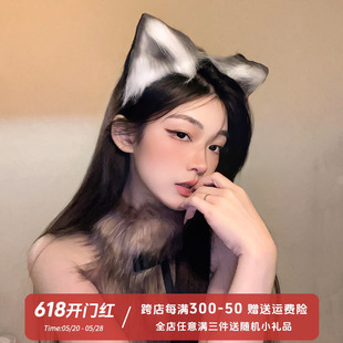 奇怪教母 猫耳朵头饰兽耳发夹发饰lolita狗发箍女发卡女仆装cos