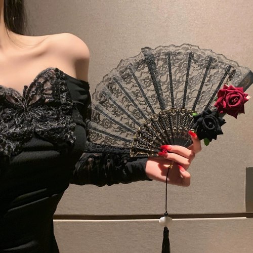 Кружевной ретро круглый веер, ципао, аксессуар, китайский стиль, стиль Лолита, косплей