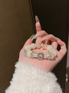 白色串珠手链女高级感精致显白