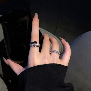 戒指女潮ins冷淡风气质小众设计高级感食指戒开口戒甜酷个性 指环