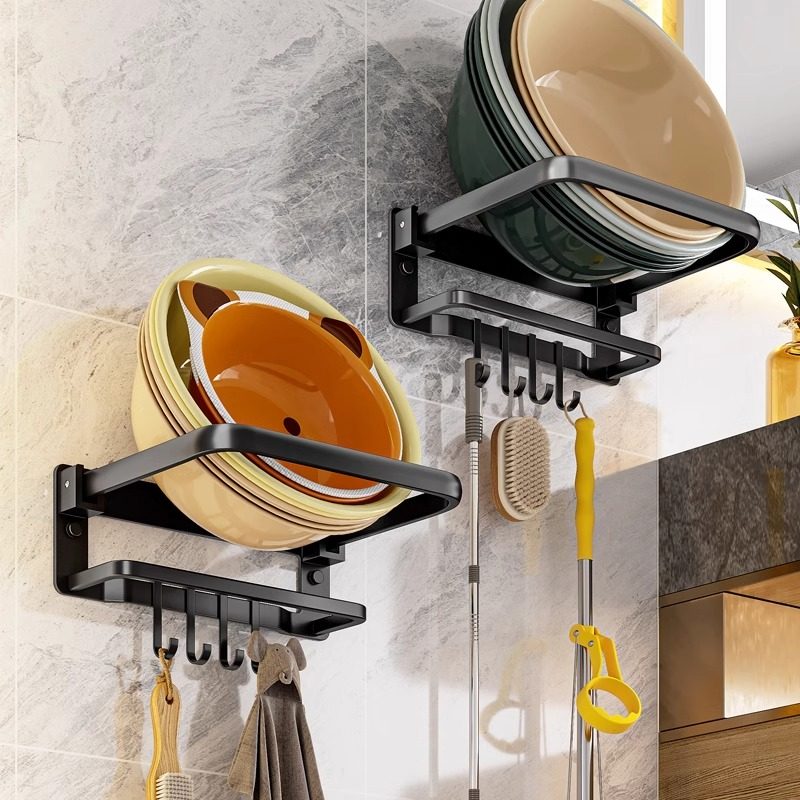 德国脸盆收纳架壁挂式免打孔家用可折叠太空铝卫生间盆子收纳神器,家庭/个人清洁工具,脸盆架,淘宝优惠券,粉丝福利购,淘宝优惠卷