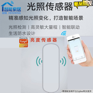 涂鸦智能Zigbee光照度传感器WIFI无线亮度探测器场景联动开关