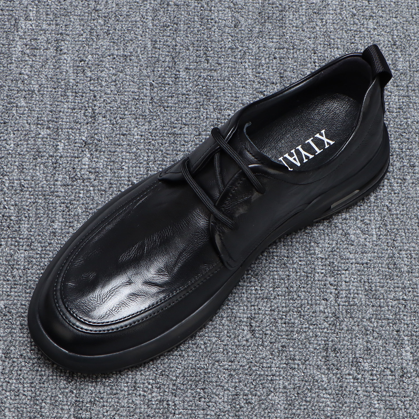 软皮面男士皮鞋男款爸爸软底黑色商务休闲鞋2026春季新款真皮鞋子