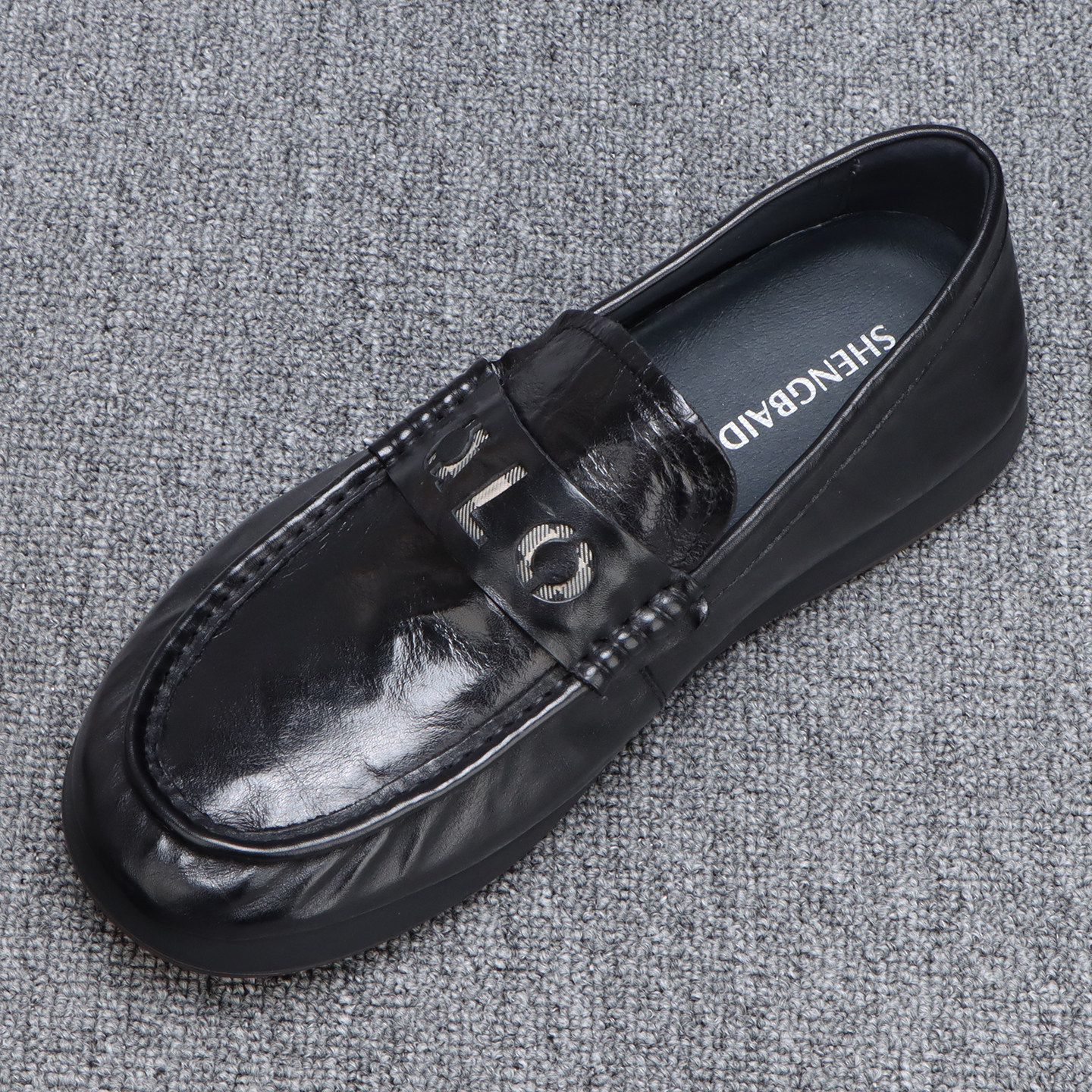 一脚蹬男鞋商务休闲皮鞋男款年轻人百搭黑色豆豆鞋男真皮驾车鞋子