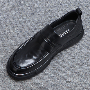 真皮男鞋2025新款一脚蹬休闲皮鞋男款年轻人百搭软底商务牛皮鞋子