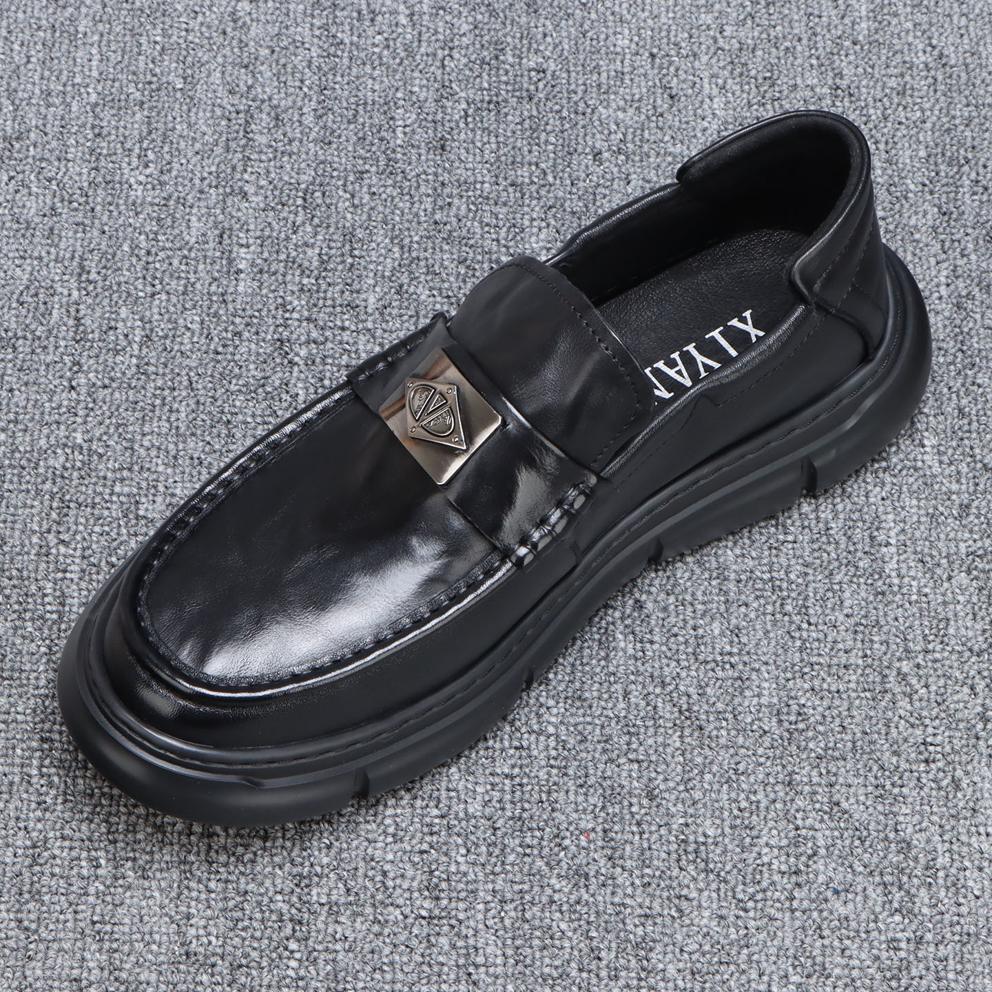 2025新款秋季一脚蹬厚底皮鞋男款