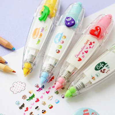 學生用品創意文具 橘林按壓花邊修正帶手賬裝飾 貼畫描邊修飾帶