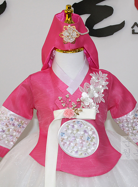 儿童礼服韩国白色改良女童韩服公主裙女孩纱裙蓬蓬演出服装E00042