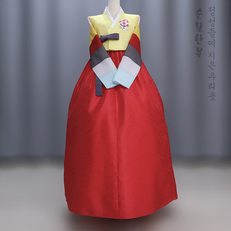 延边顺月定制2022年夏季女士改良七彩款韩服公主婚礼敬酒礼服G103