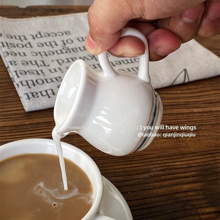 浅瑾秋秋 外贸原单ins风陶瓷小奶罐咖啡店用引流壶小奶壶奶缸拉花,餐饮具,奶罐,淘宝优惠券,粉丝福利购,淘宝优惠卷