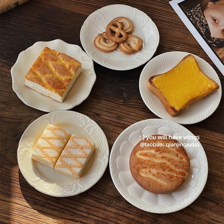 浅瑾秋秋法式复古浮雕陶瓷盘