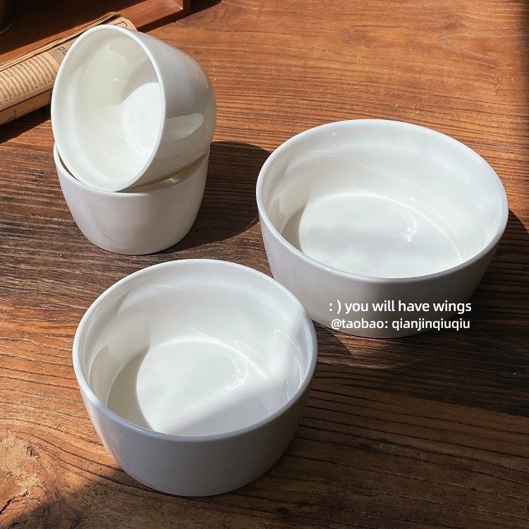 浅瑾秋秋 ins白色小炖盅陶瓷家用米饭碗沙拉碗炖汤碗好看冰淇淋碗,餐饮具,碗,淘宝优惠券,粉丝福利购,淘宝优惠卷