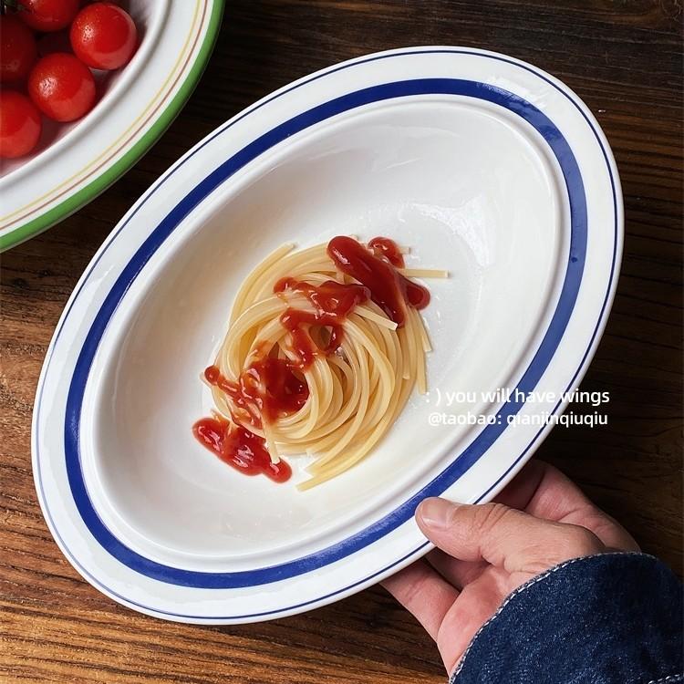 浅瑾秋秋ins风线圈陶瓷盘子