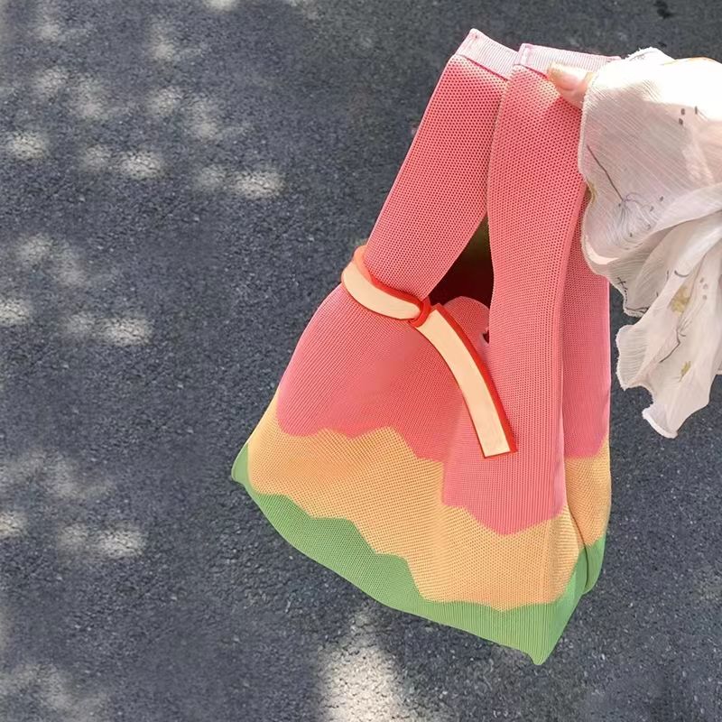 2025新款包针织包包泫雅风针织托特包饭盒包手提包通勤女款ins风