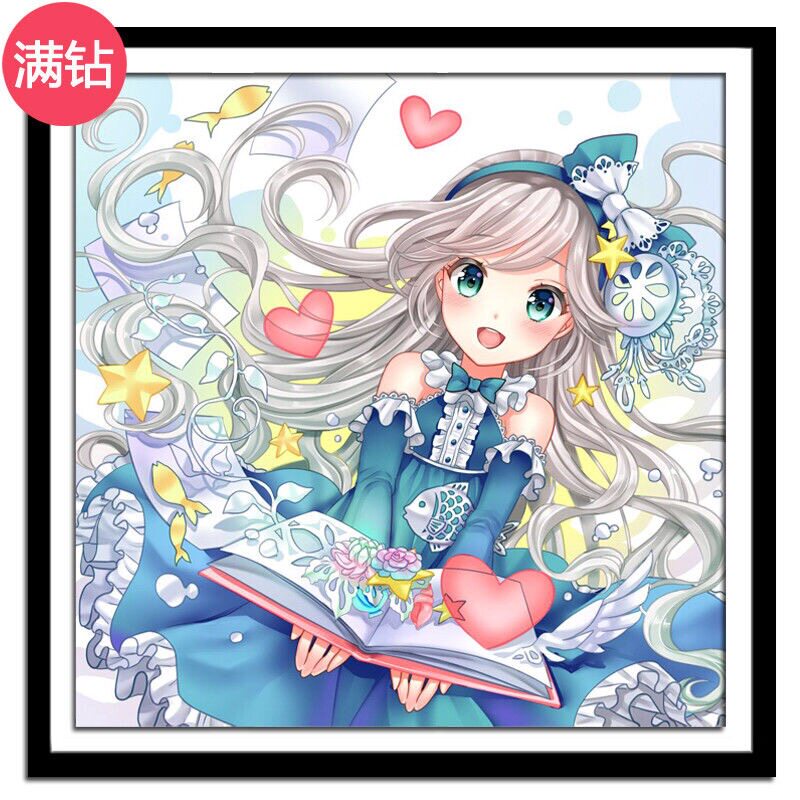 可爱卡通少女漫画女孩贴钻