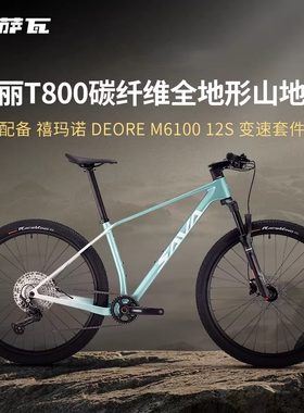 萨瓦SAVA纯油碟全地形越野赛车锋岚612碳纤维山地自行车M6100变速