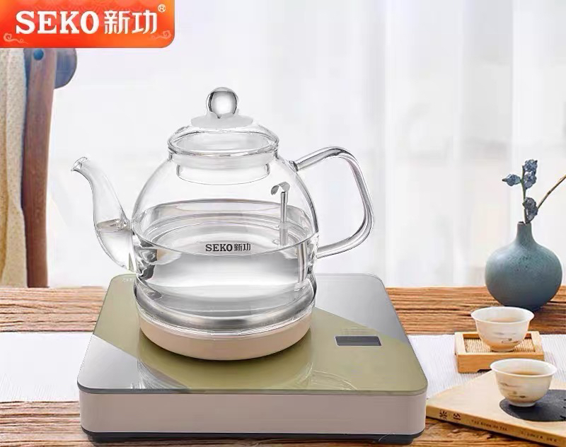 新功全自动底部上水电热水壶家用玻璃烧水壶电茶炉茶台煮水壶W12