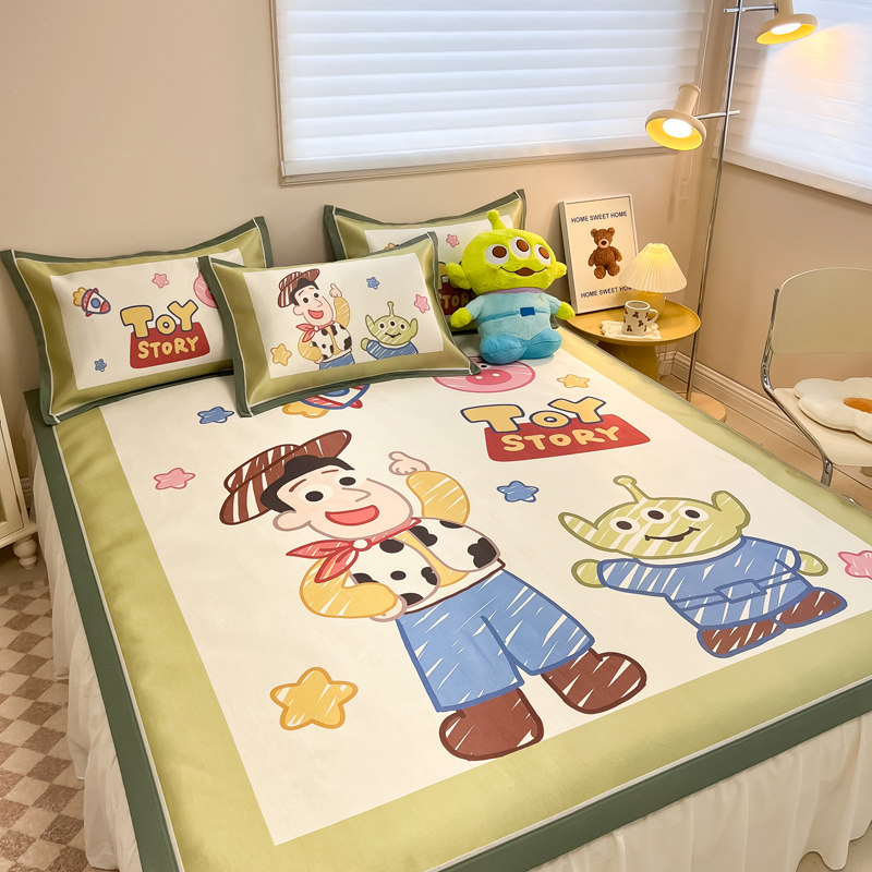 冰丝席夏凉席儿童夏季席子空调席单人床席夏凉垫高级可折叠三件套