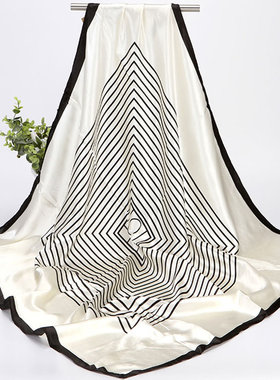 时尚百搭90cm大方巾女洋气装饰小丝巾春夏季防晒头巾领巾围巾薄款