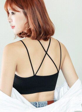 美背细带镂空内衣女 无钢圈聚拢 薄款抹胸防走光 裹胸式性感夏季