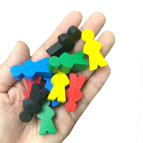 大米宝Meeple木质人形桌游棋子Token标记DIY配件亲子聚会桌面游戏