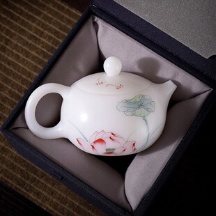 郭志保手绘茶壶新款单壶家用冰种素烧西施壶高档陶瓷泡茶壶耐高温