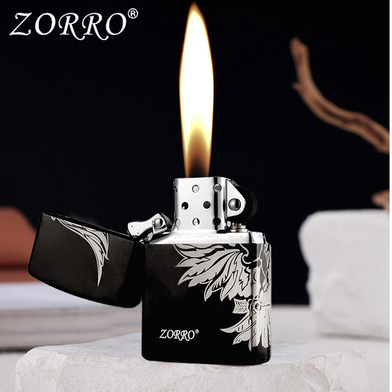 佐罗Z8509A立体雄鹰砂轮煤油打火机送男友时尚高端礼品点烟器