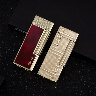 充气气体打火机高档侧滑金属明火