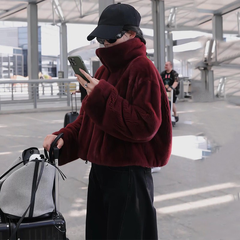 2025秋冬新款加厚皮毛一体外套