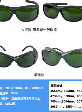 1064nm光纤激光防护眼镜 打标机雕刻机切割焊接防镭射激光护目镜